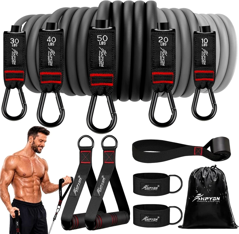150 lb resistance band set, Grey · 5 bands